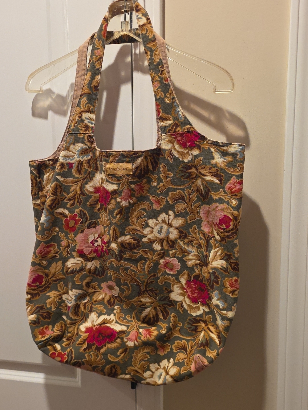 Lonaberger Floral Tapestry Tote Bag - Pink & Gold Accents
